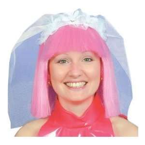   Just For Fun Brides Veil (On Headband)   White Flowers: Toys & Games