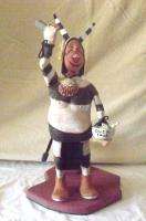 Vintage 1980s Hopi Carved Koshare Clown Kachina Katsina Doll   WALTER 