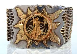 Evil Knievel Yellow Gold and Silver Belt  