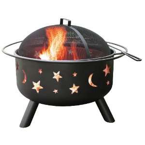  28345 Big Sky Stars and Moons Firepit, Black: Patio, Lawn & Garden