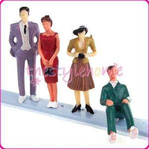 4pc Painted Model Train People Scenery Set Scale G 1:30  
