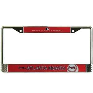  Atlanta Braves   Logo Metal License Plate Frame MLB Pro 