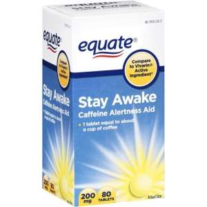 Stay Awake Alertness Aid, w/Caffeine 80 Tablets Equate  