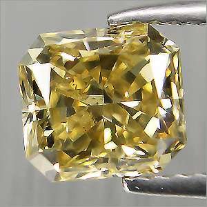   Top Luster Natural Greenish Yellow Loose Diamond Rare Radiant  