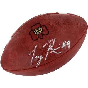  Lou Holtz Autographed Football   Tony Rice Notre Dame 