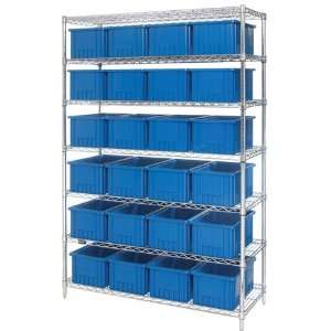 Wire Shelving Unit 24 x 60 x 63, 12 Shelves, 36 DG93030 Bins 23 x 18 x 