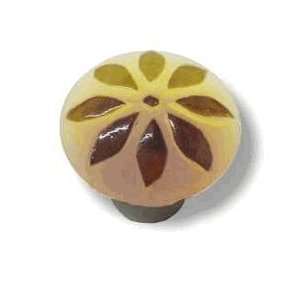  Betsy Fields Glass Cabinet Knob Yellow Flower: Home 