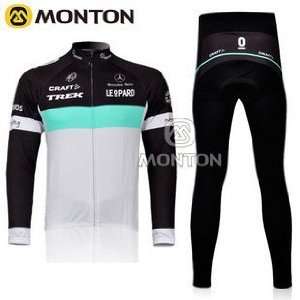   trek team black thermal fleece long sleeve cycling jersey suit c140