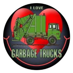  I Love Garbage Trucks Kids Sticker 