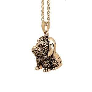    Puppy Dog Pendant with Genuine Marcasite and Chain: Jewelry