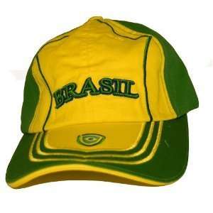 World Cup National Hats   Brazil Brasil Yellow Green