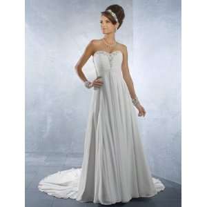   line Sweep/brush Train Satin Chiffon Wedding Dress/ Bridal Dresses