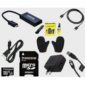  Micro USB to HDMI MHL Adapter Bundle With Transcend 8GB 