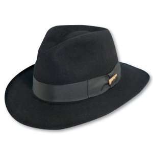   Pacific IJ554 BLK3 Large Indiana Jones Fur Felt Fedora Hat   Black