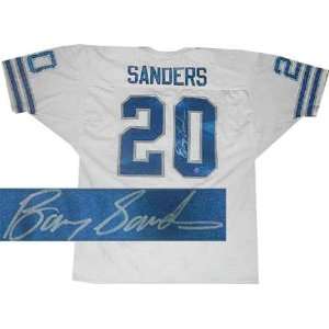  Barry Sanders Autographed White Customm Jersey: Sports 