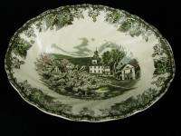   Friendly Village Green Oval Vegetable Serving Bowl England  