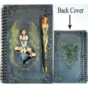  Blank Black Book Book of Shadows Winged Fairy w/ Pen 