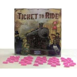   Accessories Wooden Train Token Set  25 tokens  Pink Toys & Games