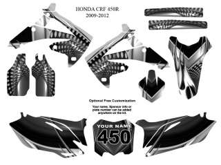 Honda CRF 450R 2009 12 Motocross Bike Graphic Sticker Kit #7777METAL 