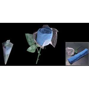   Wraped Blue Towel Shape Rose Flower for Girl Friends: Home & Kitchen