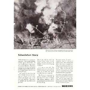  1944 WWII Ad Boeing Schweinfurt Story Original Vintage War 