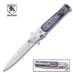  Gang Buster Abalone Handle Pocket Knife: Sports & Outdoors