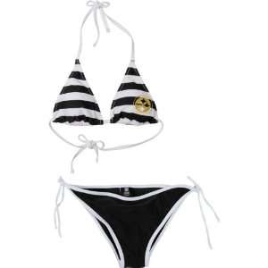   Steelers Womens Black Striped String Bikini