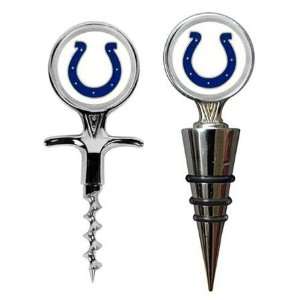 Indianapolis Colts NFL Cork Screw Wine Topper Set:  Sports 