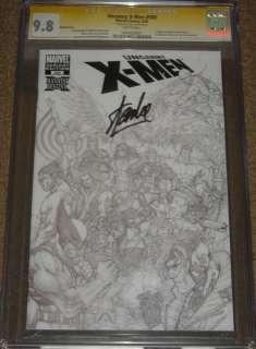 men Xmen #500 B&W Michael Turner Sketch Variant Signed Stan Lee CGC 