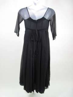 MORGANE LE FAY Black Lined Long Sleeved Formal Dress  