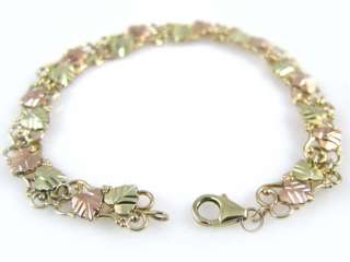 Ladies 10K Yellow Gold Leaf Bracelet Pendant Ring Set  