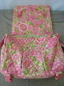   Pink/Green Art Deco Pinwheel Large Xbody Messenger Shoulder Bag  