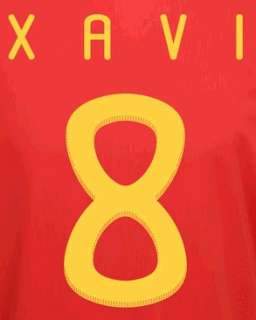 XAVI #8 SPAIN Iron On Jersey Transfer Letter and Number  
