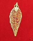 Natural Leaf 24 Carat Gold Plated Earring Pendant