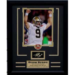  Drew Brees Super Bowl engraved signature Display Sports 