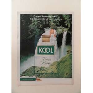  Kool Filter Kings Cigarettes,1971 print ad (2 water falls 