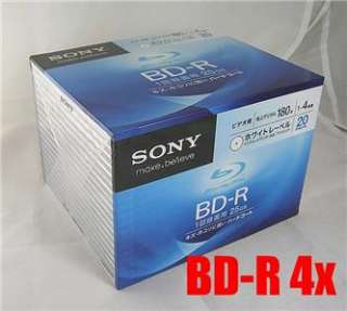 Sony BD R 25GB 4x printable Blu ray 20pack Repacked  