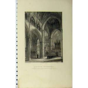    C1850 Lincoln Cathedral Nave North Transept Winkles