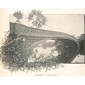   Bow Bridge Central Park New York City NICE   Original Halftone Print