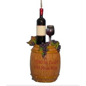  Tuscan Winery Barrel, Wine Glass, Bottle & Grape Adorned 