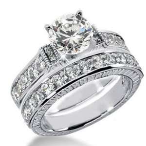 14K White Gold Round Cut Diamond Matching Bridal Set (2.37ct.tw, HI 