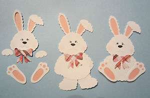Asssembled BUNNY DIE CUT Embellishments Children Easter Animal 
