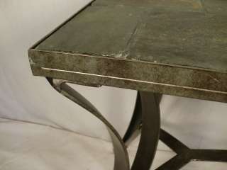 Contemporary Stone Top Metal Base Console Table (2879)r  