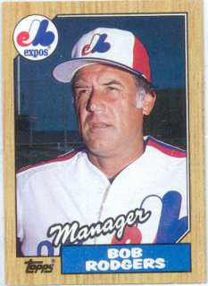 1987 BOB RODGERS TOPPS MANAGER CARD #293 MONTREAL EXPOS  