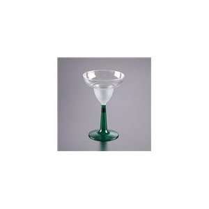   oz Clear Margarita Glass With Green Base Pack Of 12