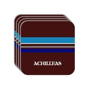 Personal Name Gift   ACHILLEAS Set of 4 Mini Mousepad Coasters (blue 