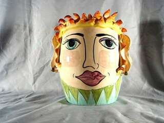 FACED HEAD VASE BY DOUBLE CREEK POTTERY   FLORIDA  