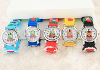 8PCS Wholesale Kids 3D Train Wristwatches Xmas Gift  