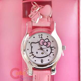 Sanrio Hello Kitty Pink Wrist Watch w/Pendent Licensed Stainless 