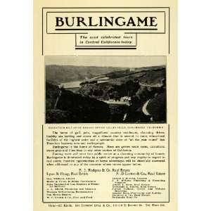 1908 Ad Burlingame California R. J. Rodgers Real Estate 